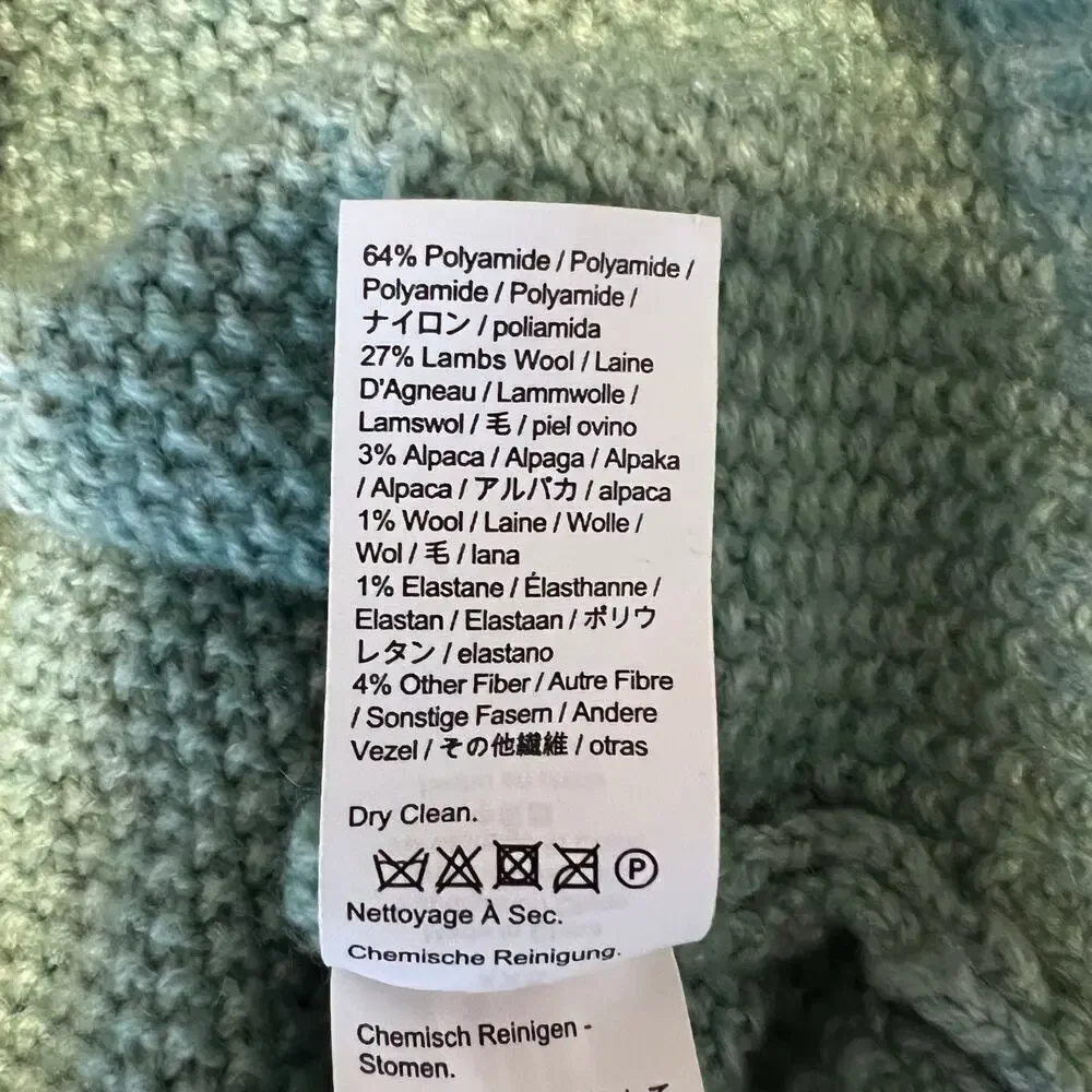 J.Crew Zigzag Fair Isle Sweater Lambswool Blend In Aqua Women's XXS - Picture 8 of 8